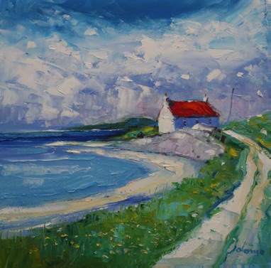 Red roof Isle of Barra Beach Airport 16x16